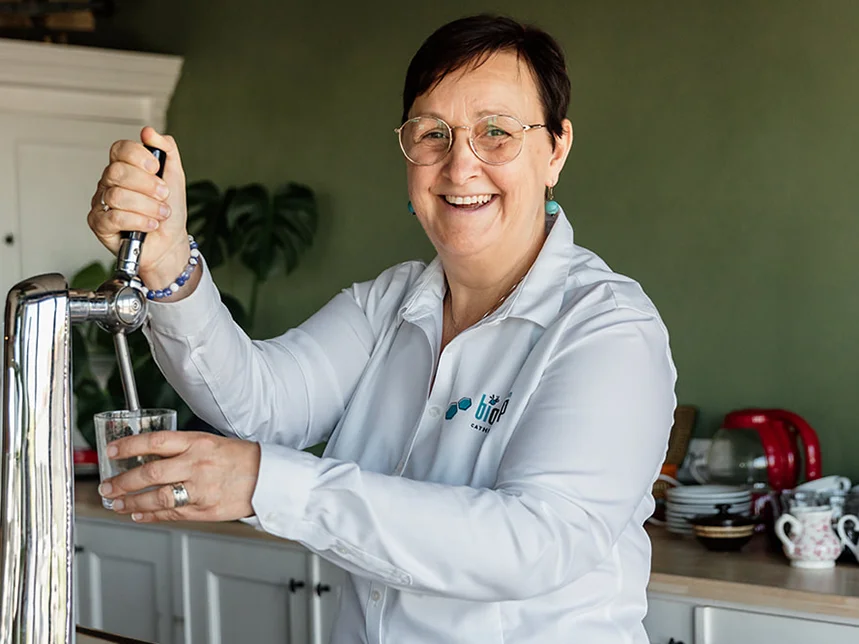 Catherine De Craene aan de tap in Den Biotoop
