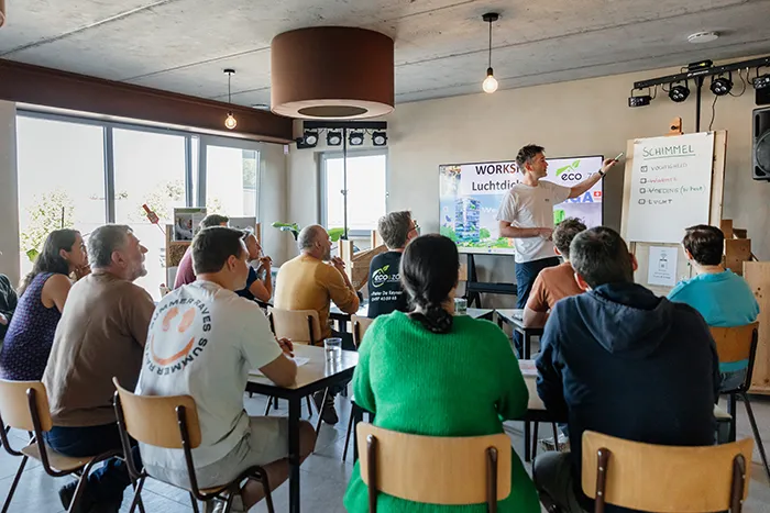 Workshop Luchtdicht bouwen bij Den Biotoop - georganiseerd door Eco & Zo